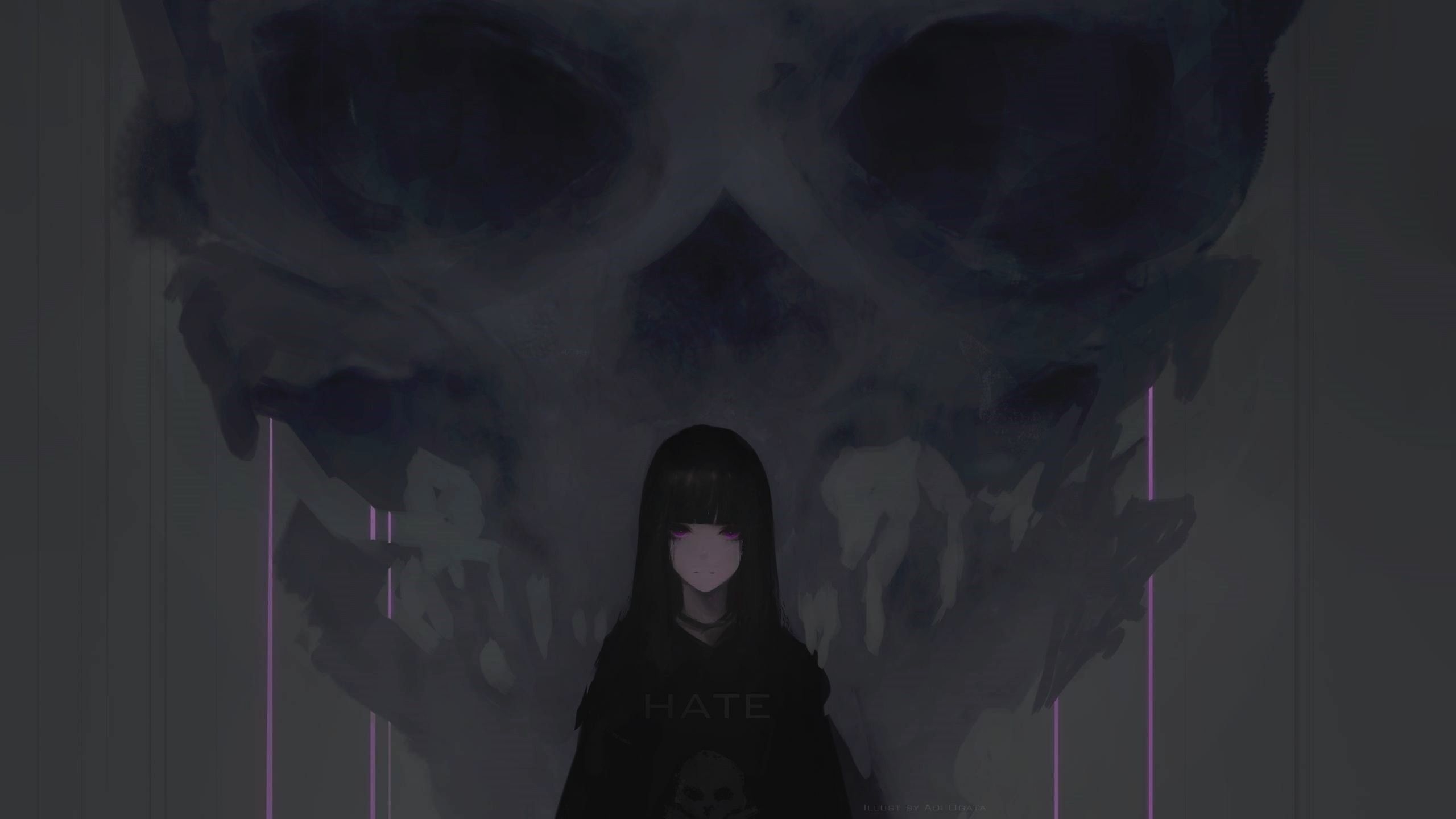 2560x1440 Dark Purple Anime Wallpaper on.wallpaper.dog, Desktop