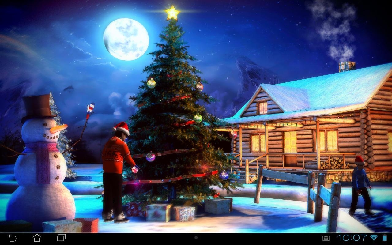 1280x800 3D wallpaper live, christmas, christmas tree, christmas eve, tree, winter, Desktop