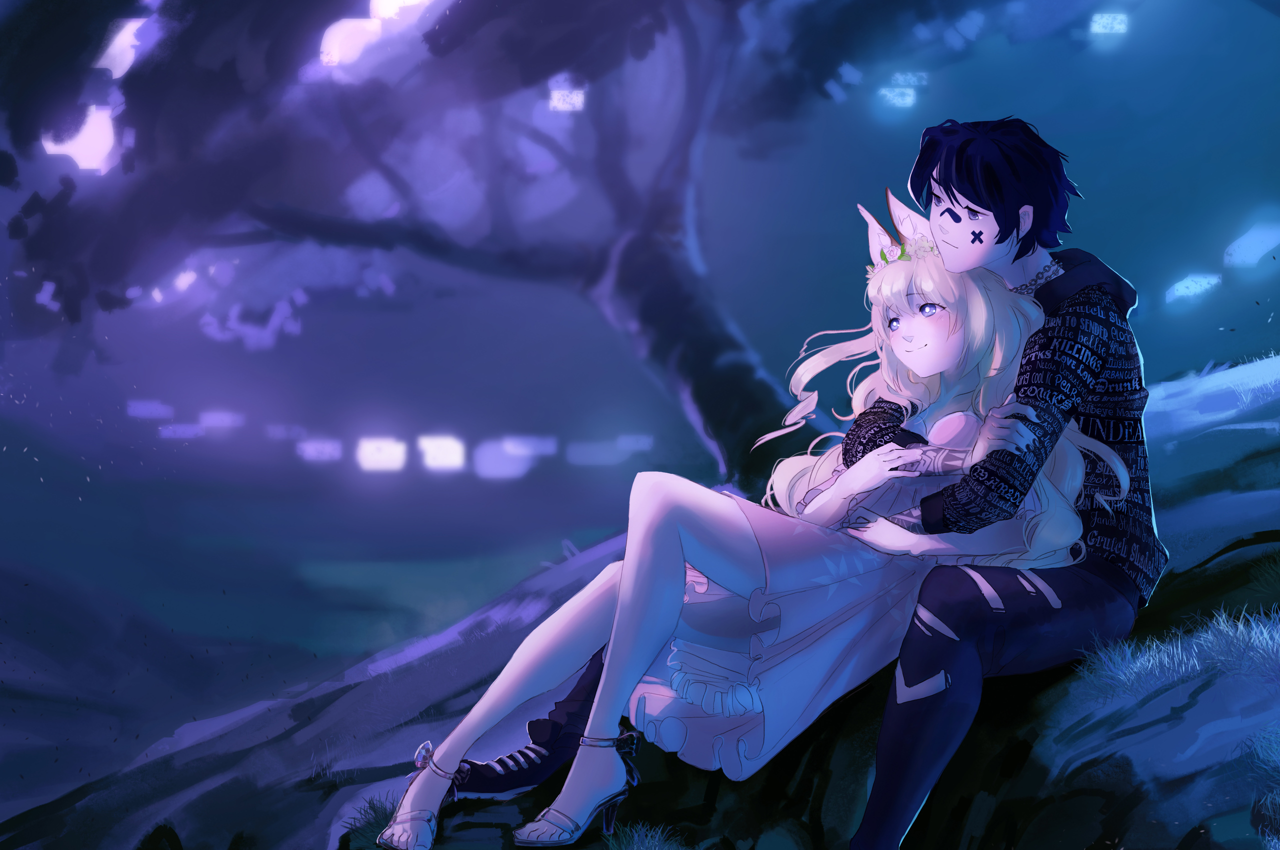 2560x1700 Embraced And Endeared Anime Couple 4k Chromebook Pixel, Desktop