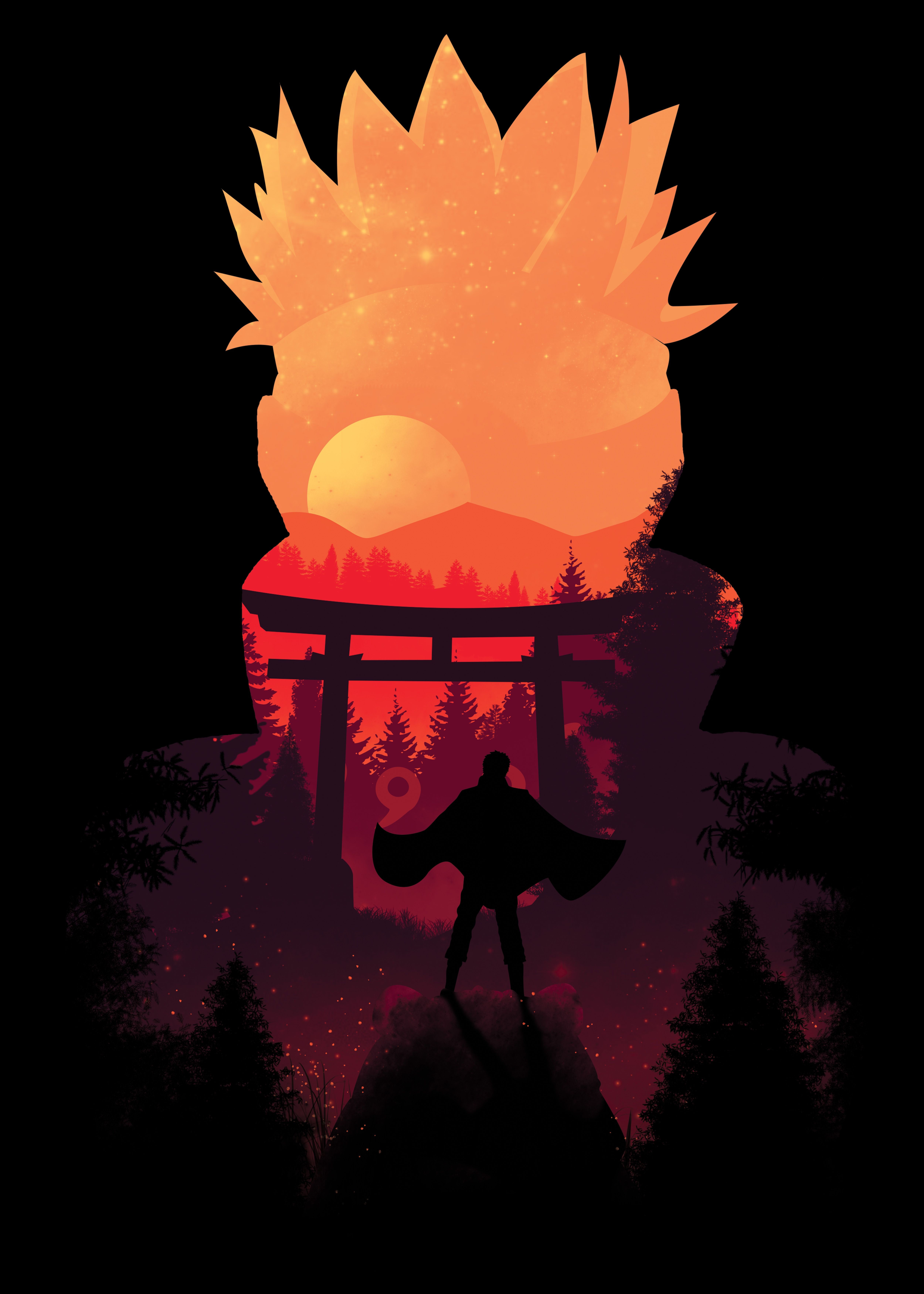 5000x7000 Hokage Sunset. Naruto painting, Naruto uzumaki art, Naruto art, Phone