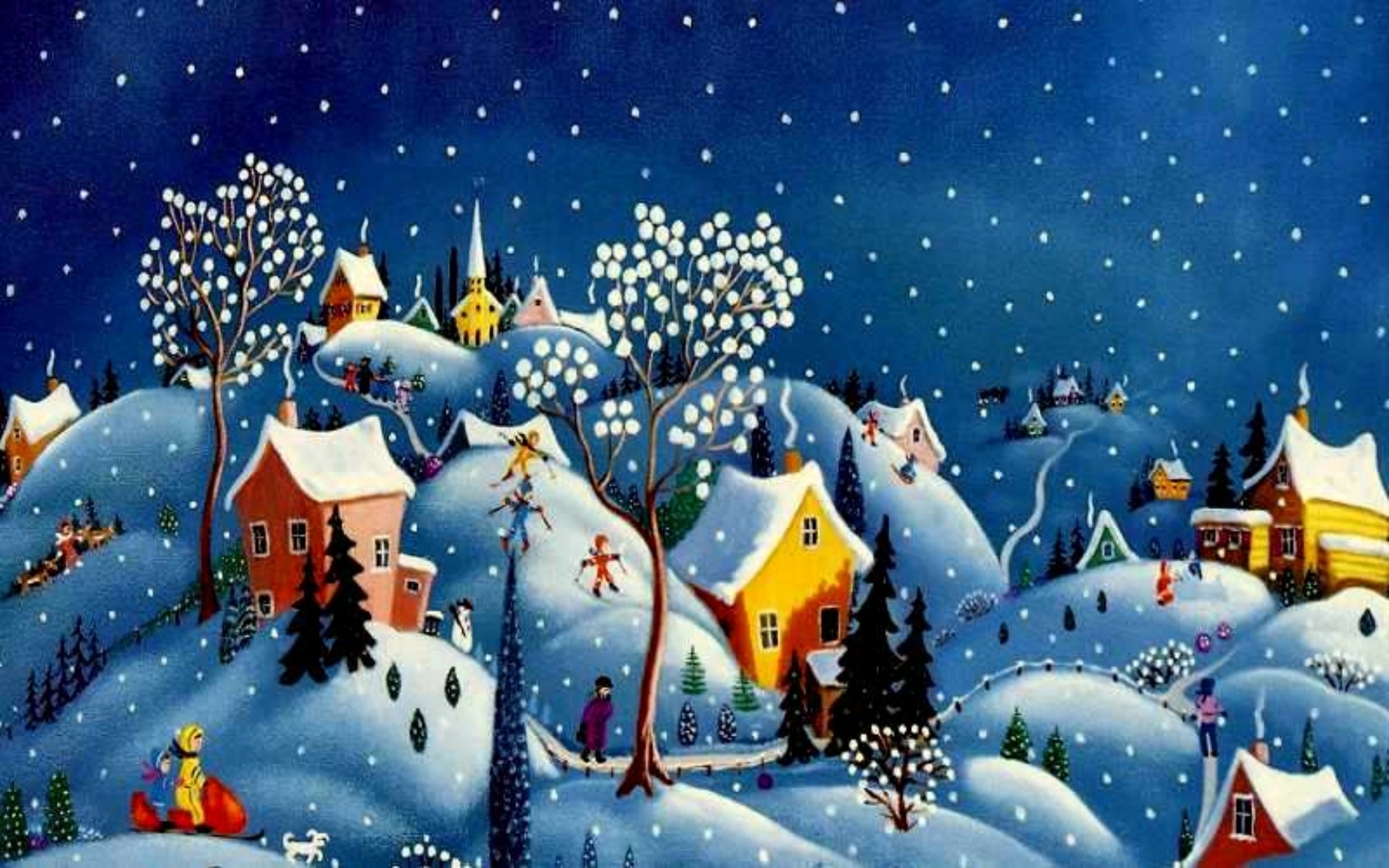 1680x1050 Christmas Village, Desktop