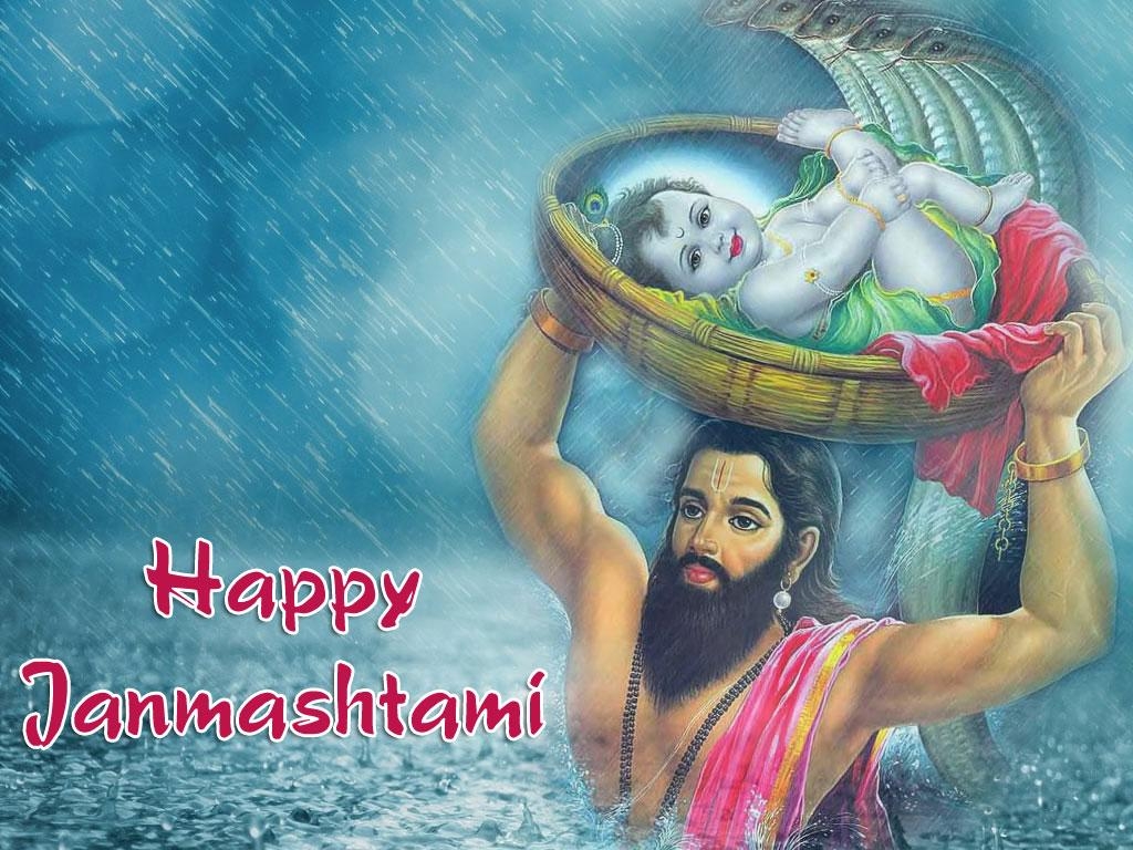 1030x770 Latest Happy Janmashtami Image HD Greeting Card Wallpaper with Msg, Desktop