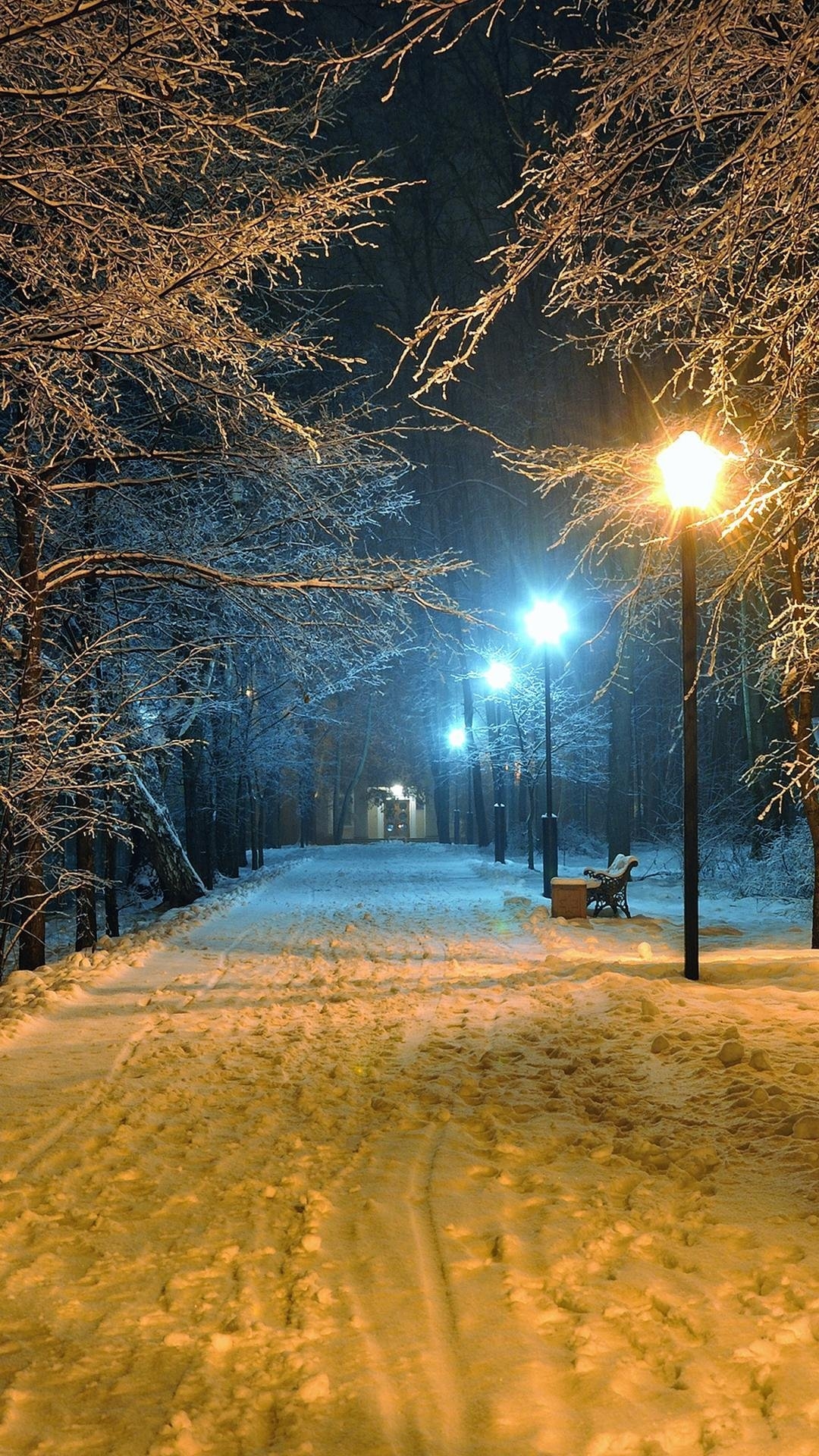 1080x1920 Night street light Wallpaper Download, Phone