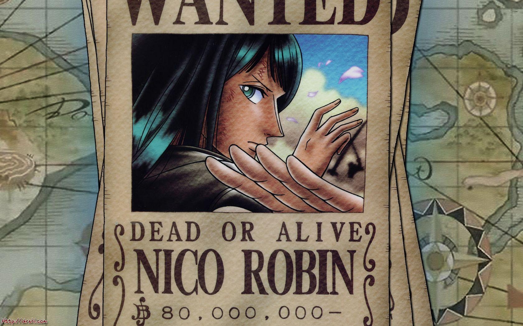 1680x1050 nico robin wanted poster Wallpaper Background, Desktop