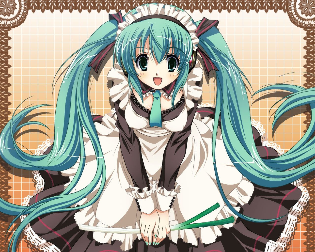 1280x1030 miku maid!, Desktop