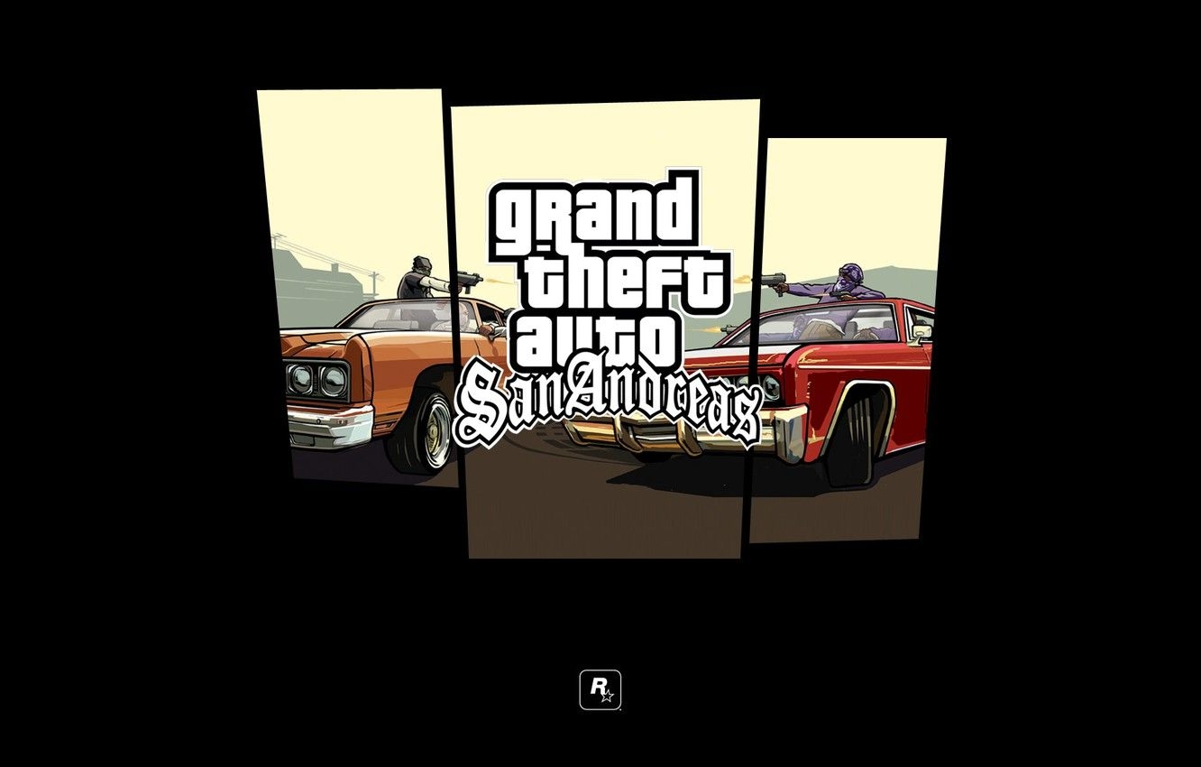 1340x850 Wallpaper machine, logo, shooting, GTA, Rockstar, Grand Theft Auto, San Andreas, gang Grove Street, gang, the Ballas image for desktop, section игры, Desktop