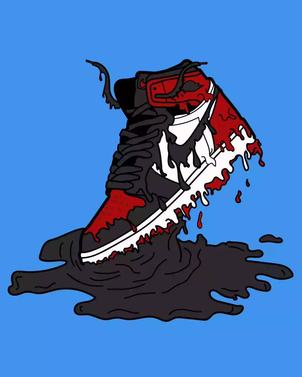 1030x1280 Download Black Drippy Nike Shoes Wallpaper, Phone