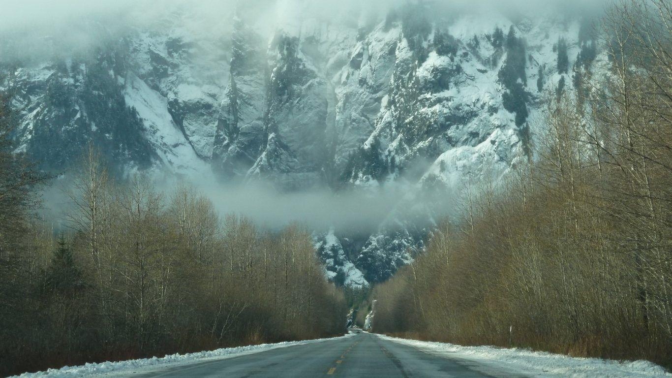 1370x770 Boulder Cold Trees Nature Wonter Sky Idaho Snow Water River Mountain, Desktop