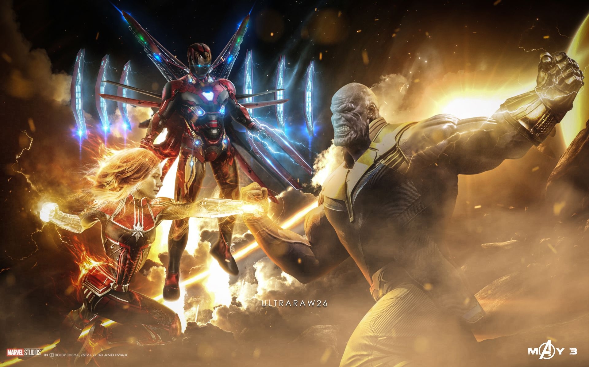 1920x1200 Captain Marvel vs Thanos Wallpaper, Desktop