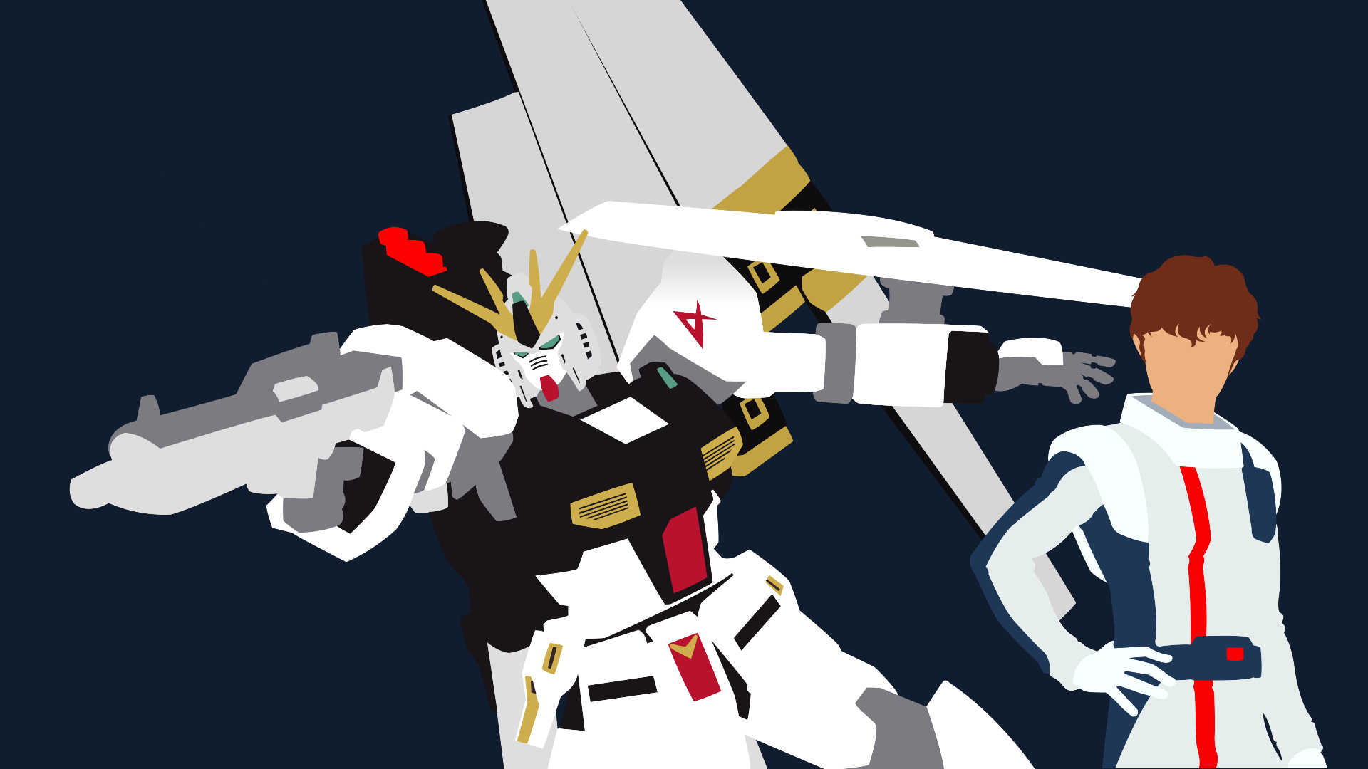 1920x1080 This Nu Gundam Isn't Just For Show! Minimalist Vector, Desktop