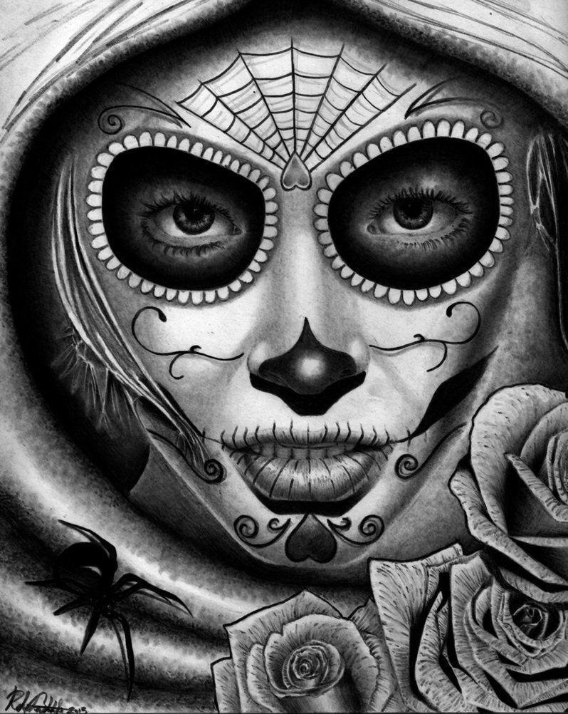 800x1010 Day Of The Dead Drawings Pencil, Phone