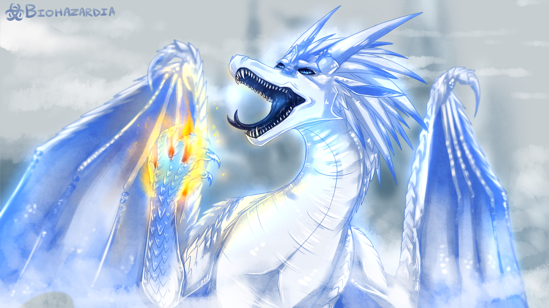 2100x1180 Prince Arctic the IceWing from Wings of Fire! It's a scene from the Runaways Winglet where he uses his animus magi. Wings of fire, Wings of fire dragons, Fire art, Desktop