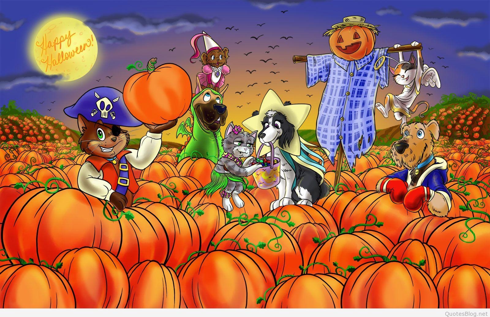 1600x1040 Funny Cute Happy Halloween Wishes Cartoons for kids, Desktop