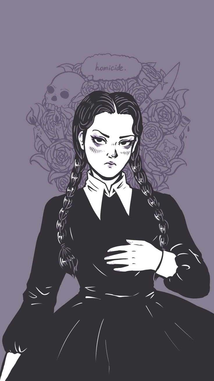 740x1310 Wednesday Addams Wallpaper Discover more Addams Family, Anime, Halloween, Jenna Ortega, Thanksgiving wallp. Wednesday addams, Addams family cartoon, Addams family, Phone