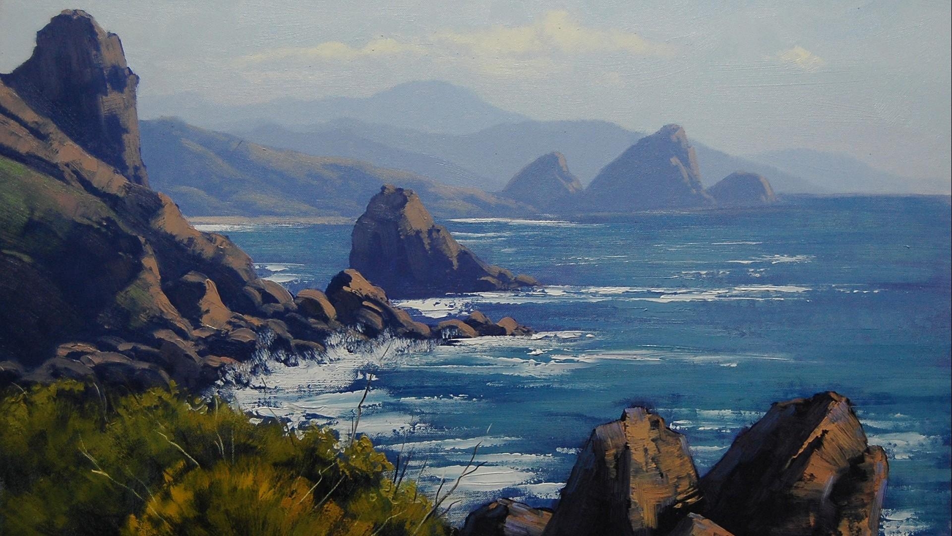 1920x1090 Paintings ocean oregon wallpaper. PC, Desktop