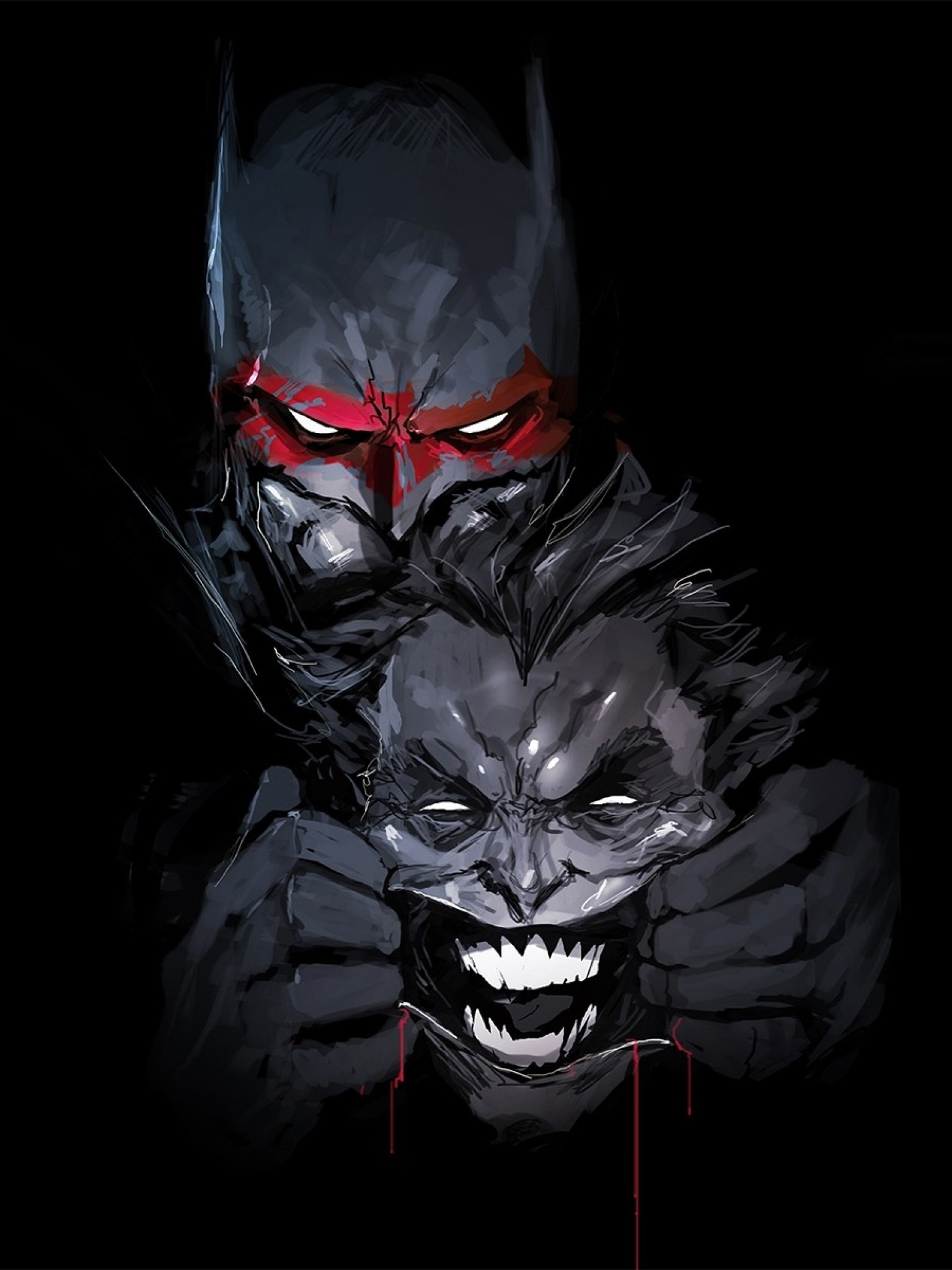 1540x2050 Download  Batman, Joker, Dc Universe, Comics, Artwork Wallpaper for Apple iPad Mini, Apple IPad 4, Phone