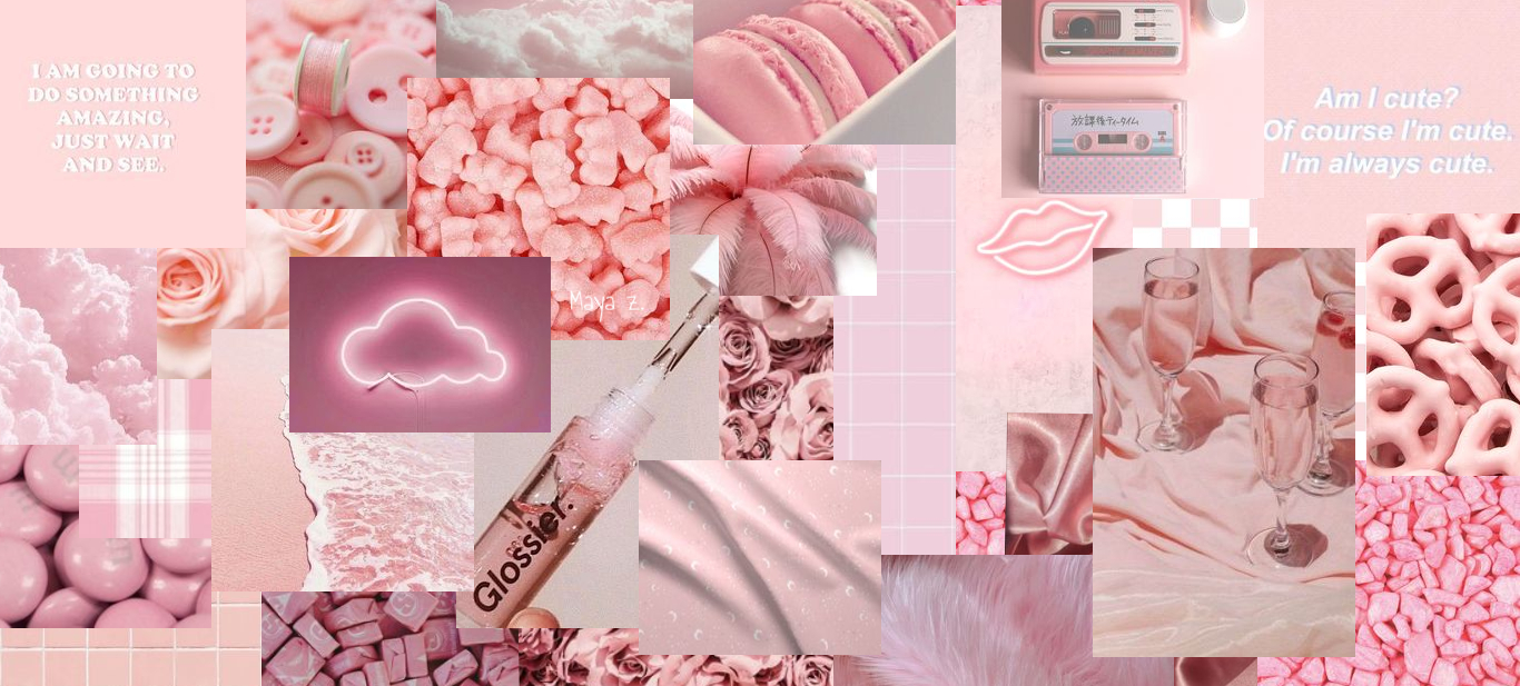 1370x620 Aesthetic wallpaper collages, Dual Screen