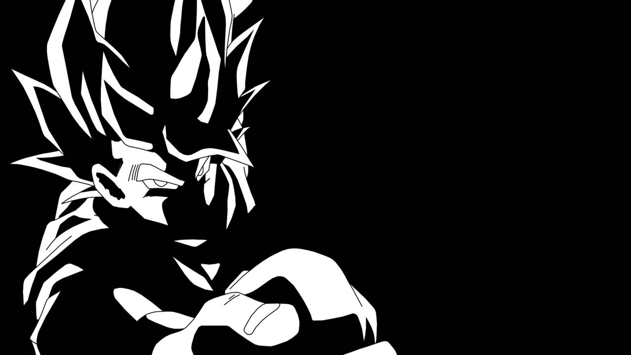 1280x720 Shadow Goku Black And White Wallpaper, Desktop