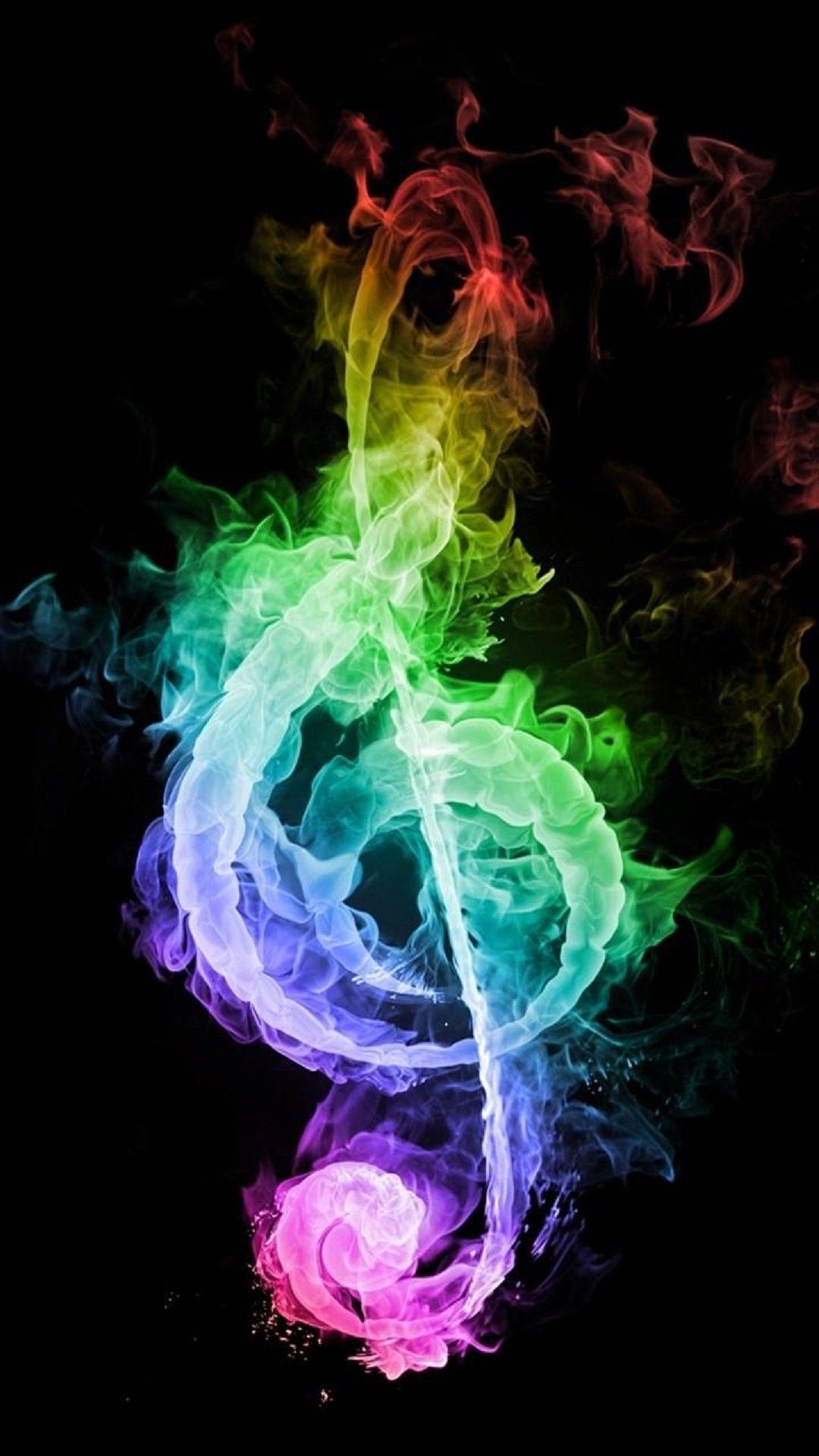 1080x1920 Download Colored Flames Musical Note Android Wallpaper. musically, Phone