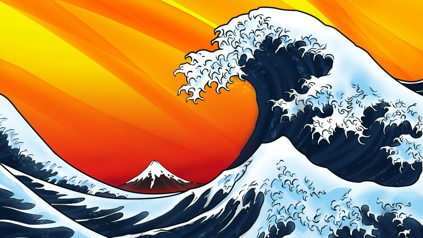 1600x900 Free download Japanese style waves wallpaper Vector wallpaper 14950 [1680x1050] for your Desktop, Mobile & Tablet. Explore Japanese Wave Wallpaper. Japanese Desktop Wallpaper, Japanese Wallpaper, The Great Wave Wallpaper, Desktop