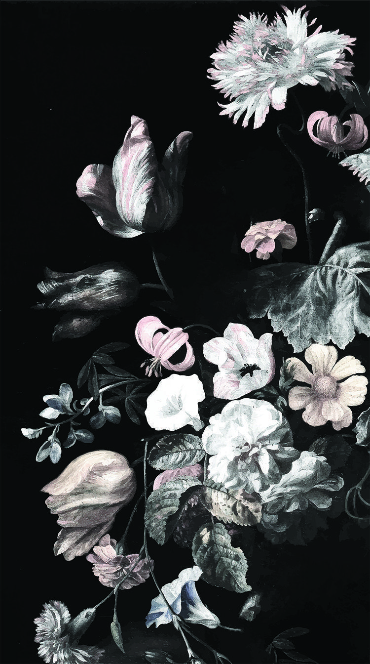 750x1350 Dark Floral iPhone Wallpaper Free Dark Floral iPhone Background, Phone