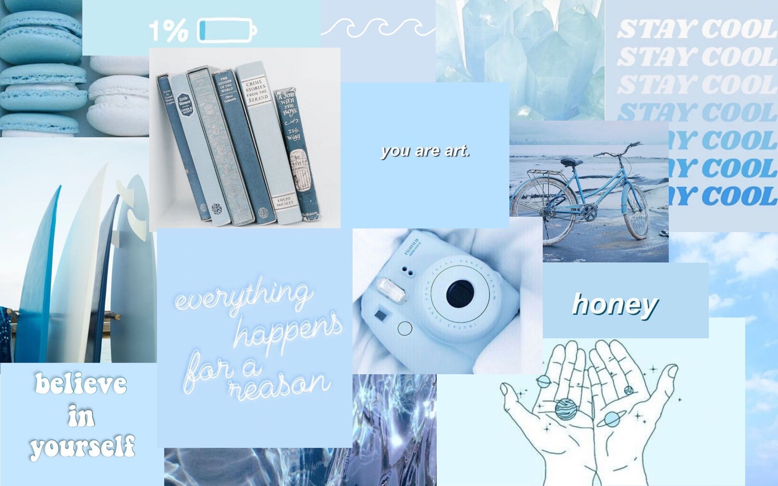 2560x1600 Baby Blue Aesthetic Collage Wallpaper. Desktop wallpaper art, Aesthetic desktop wallpaper, Blue aesthetic, Desktop