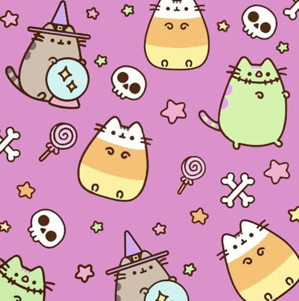 1250x1250 Wallpaper Pusheen Cat Halloween, Phone