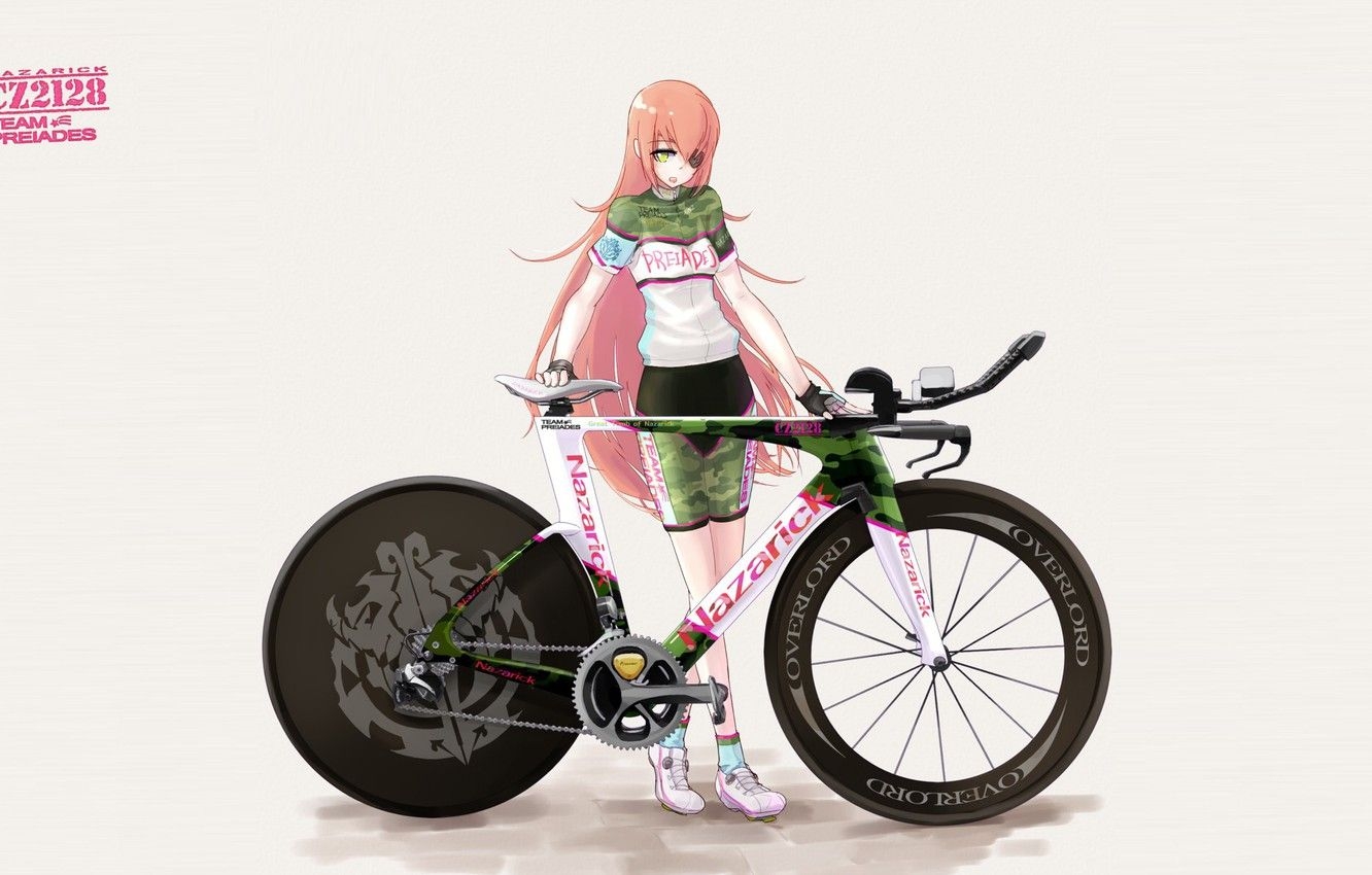 1340x850 Wallpaper girl, Overlord, bicycle, bike.anime.goodfon.com, Desktop