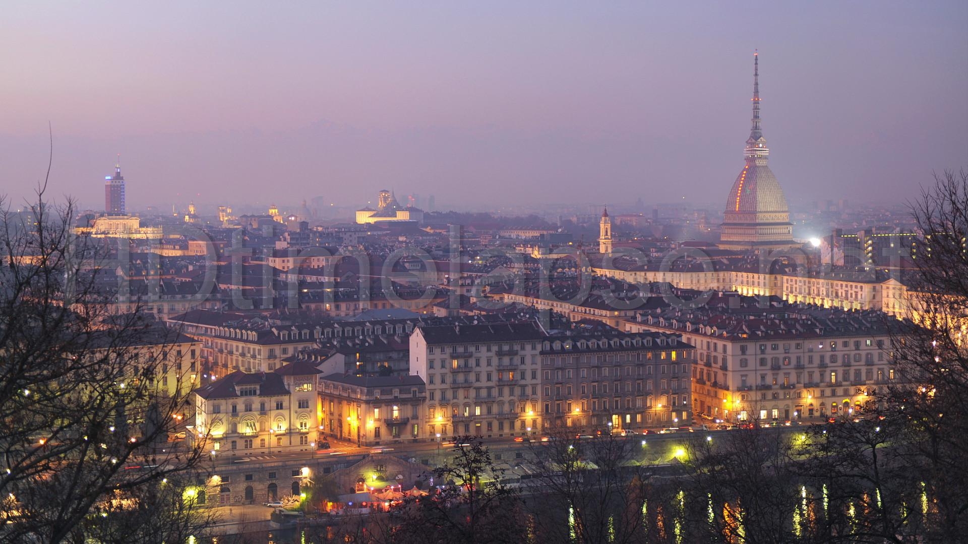 1920x1080 turin aerial view mole antonelliana po river by dusk turin italy, Desktop