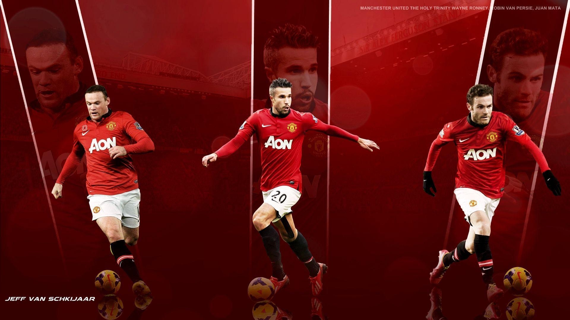 1920x1080 Manchester United Players Wayne Rooney Robin Van Persie And Juan, Desktop