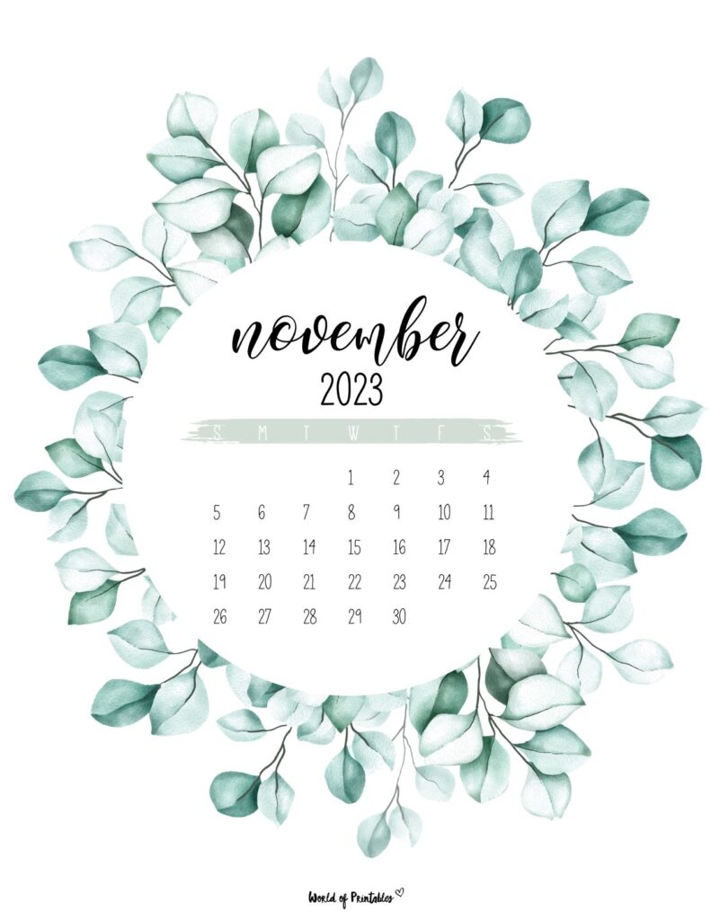 800x1030 November 2023 Calendars, Phone