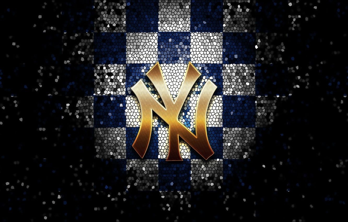 1340x850 Wallpaper wallpaper, sport, logo, baseball, glitter, checkered, MLB, New York Yankees image for desktop, section спорт, Desktop