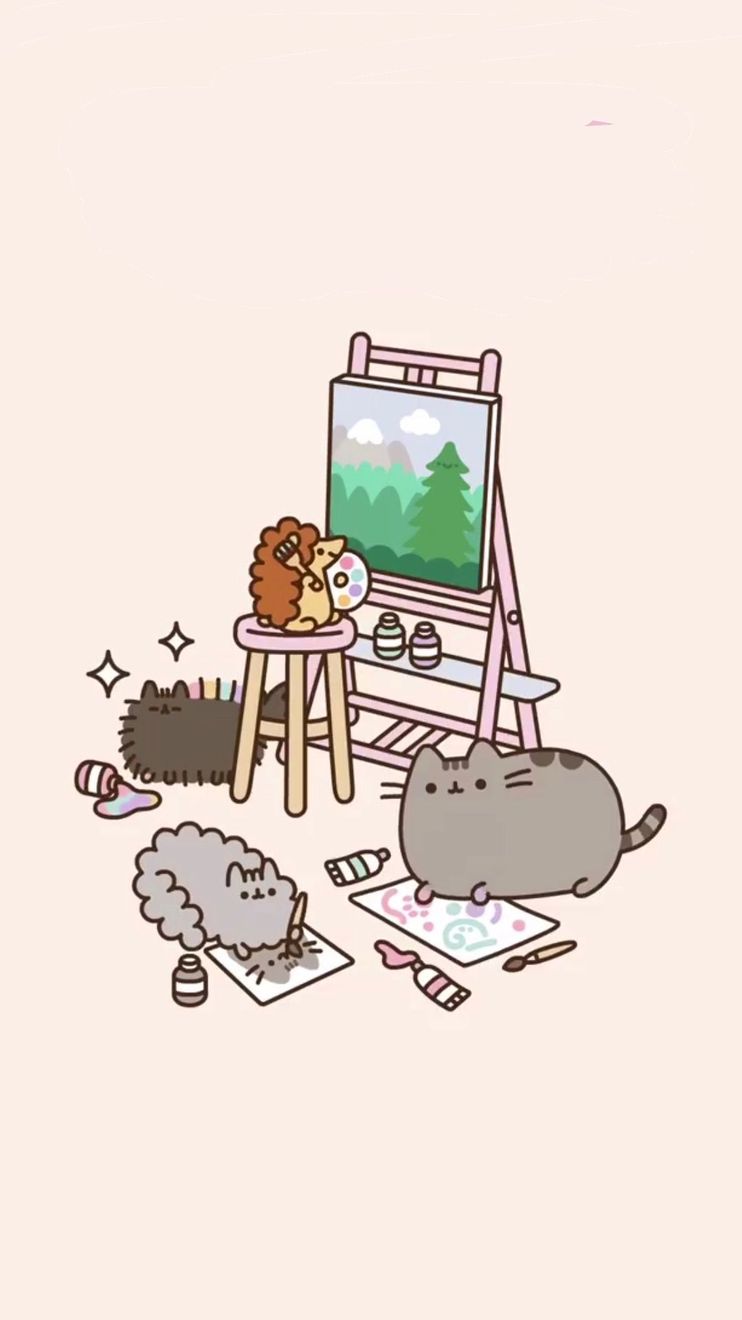 1080x1920 Pusheen Painting Wallpaper Free HD Wallpaper, Phone