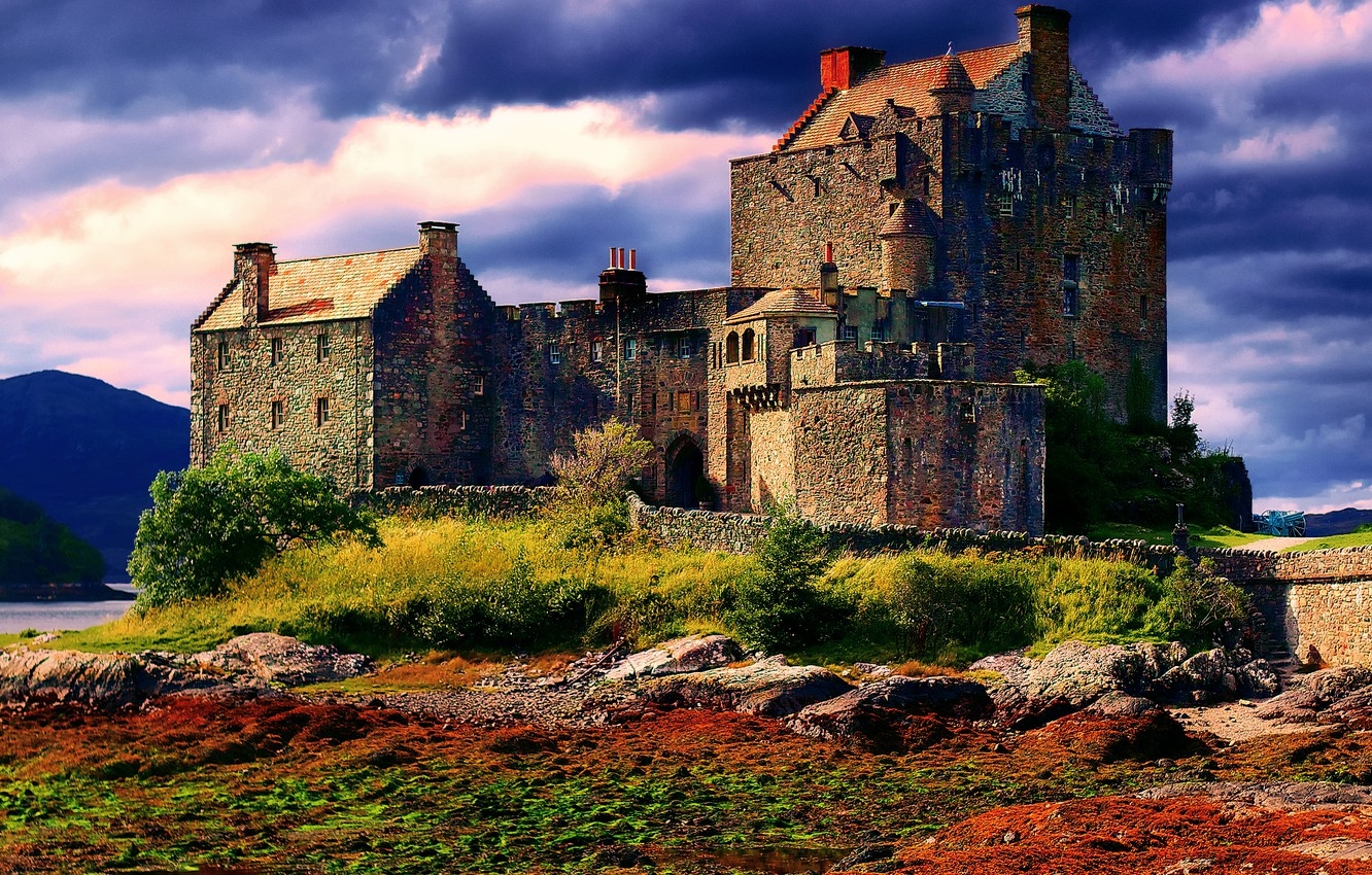 1340x850 Wallpaper autumn, the sky, clouds, clouds, Scotland, Castle, September, Eilean Donan image for desktop, section природа, Desktop