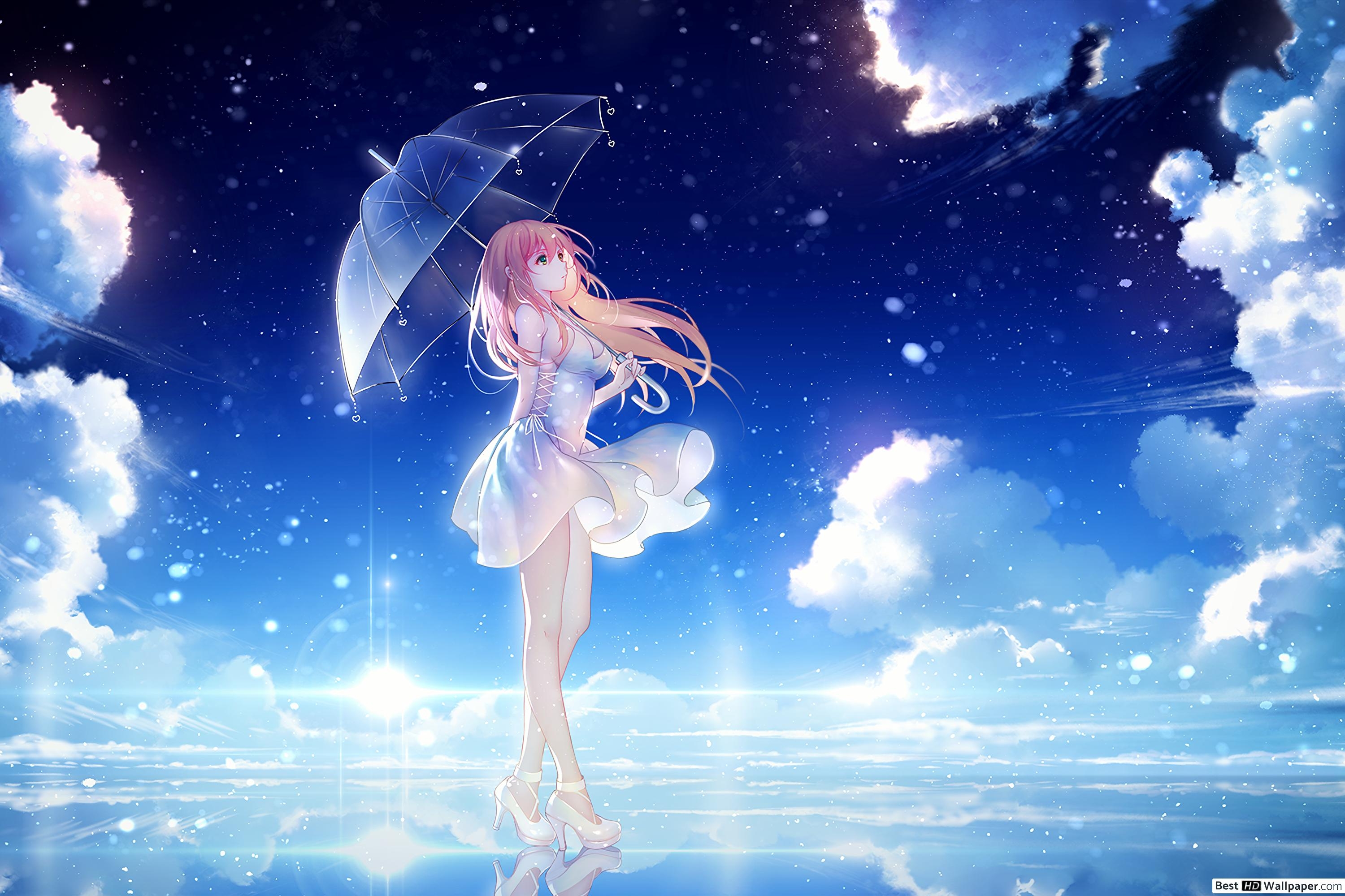 3000x2000 Beautiful Anime Girl in the night HD wallpaper download, Desktop