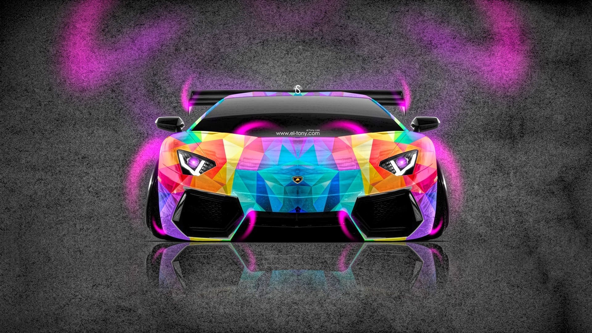 1920x1080 Lamborghini Aventador Neon, Desktop