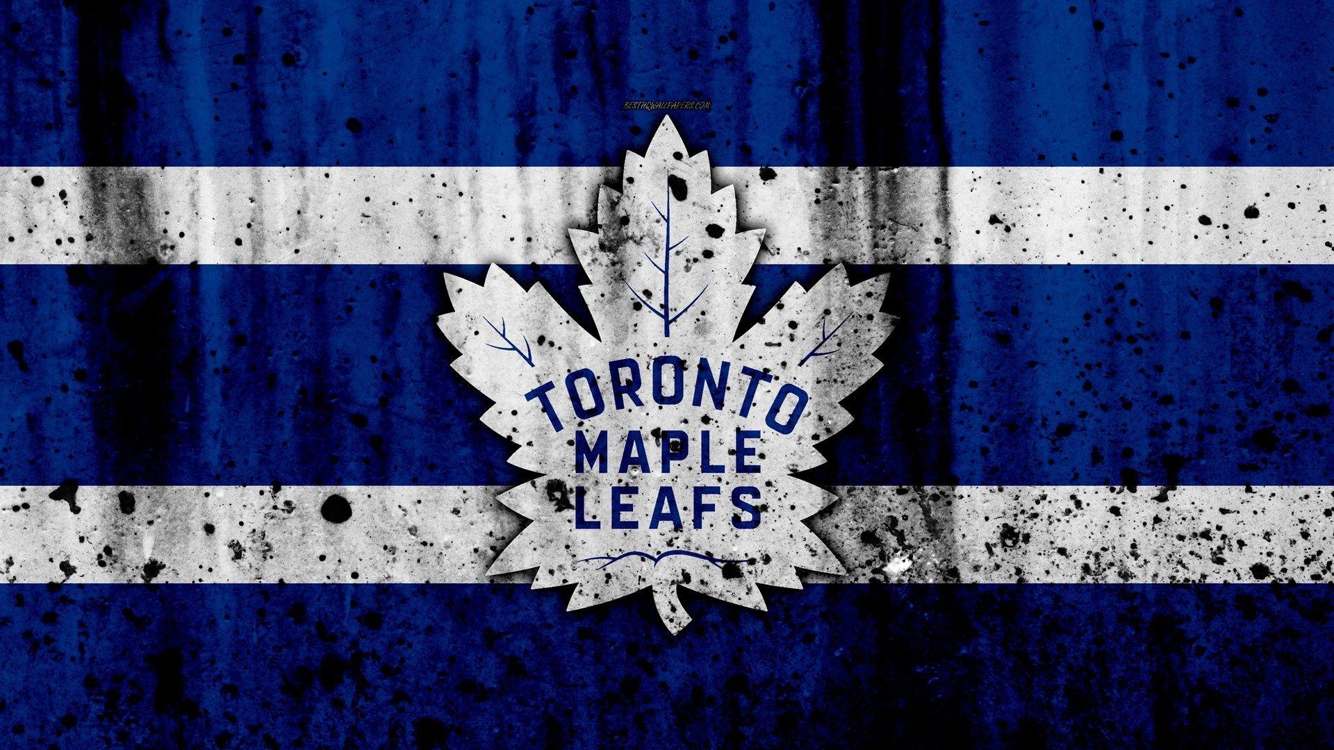 1920x1080 4k, Toronto Maple Leafs, grunge, NHL, hockey, art, Eastern, Desktop