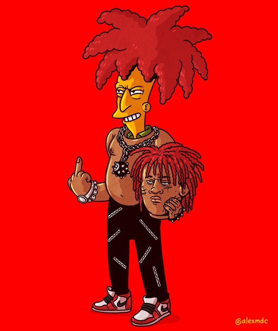 950x1130 as Trippie Redd (Drawing by AlexMDC. Trippie redd, Lil skies, Simpsons drawings, Phone