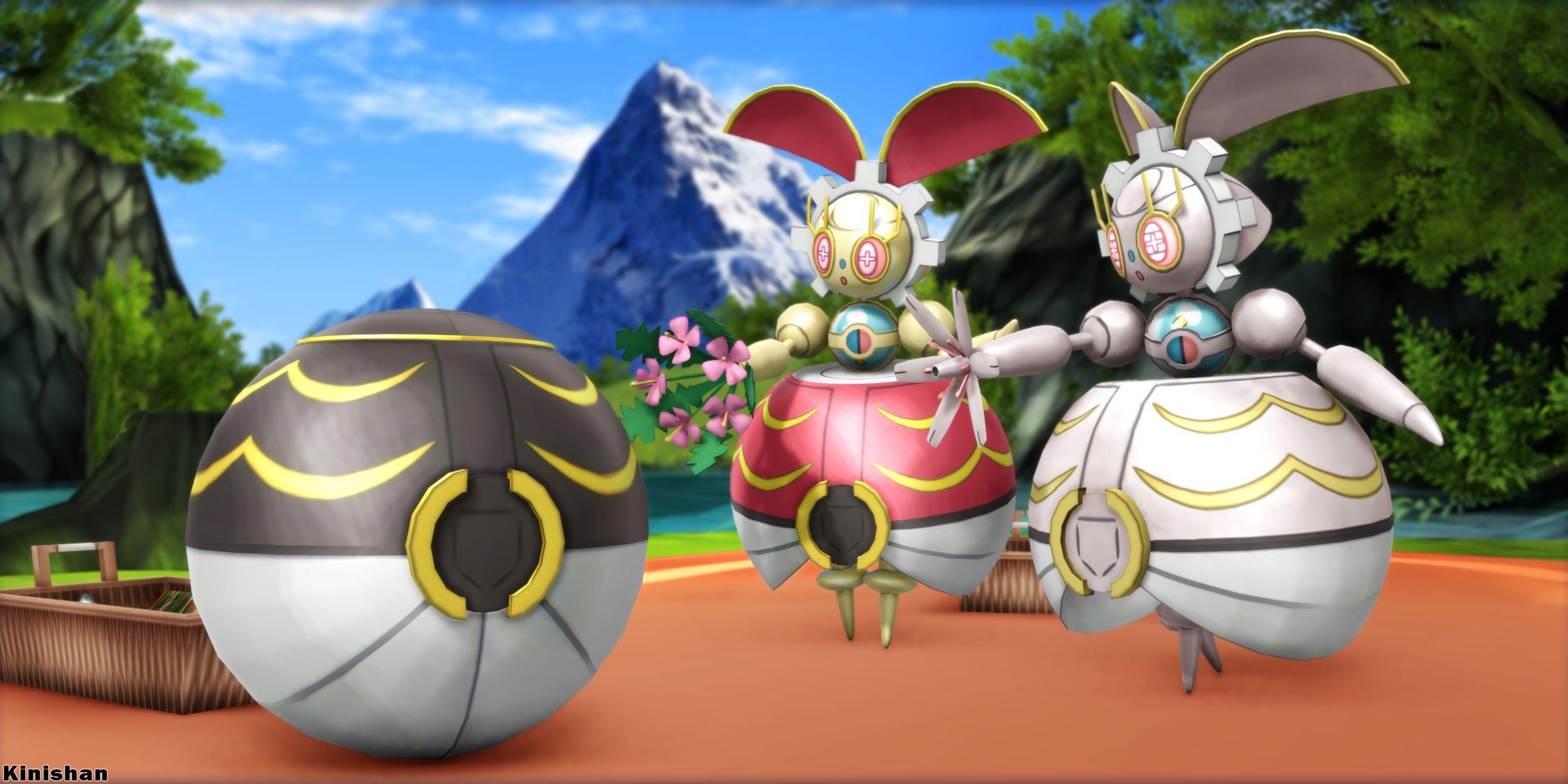 3000x1500 MMD Pokemon Download- Magearna, Dual Screen