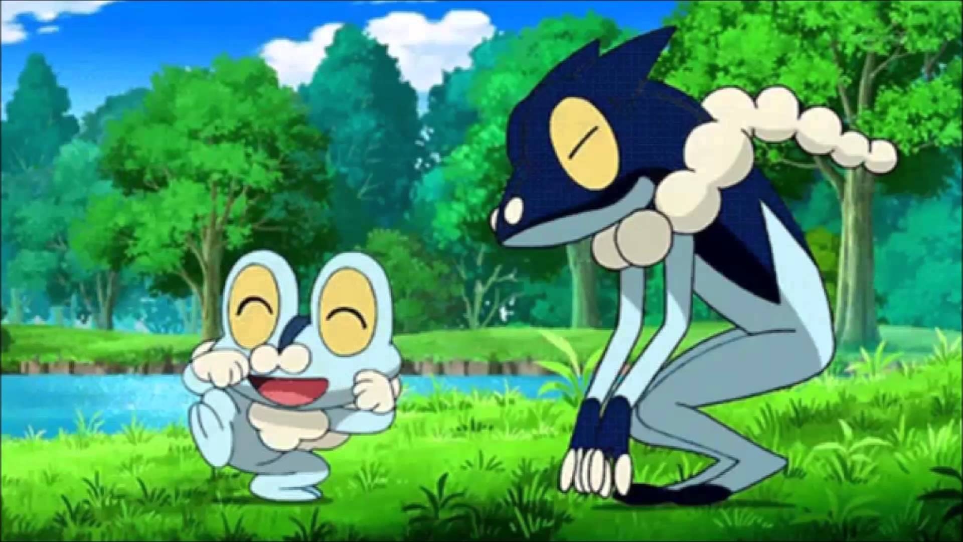 1920x1080 Frogadier Shiny Anime, Desktop