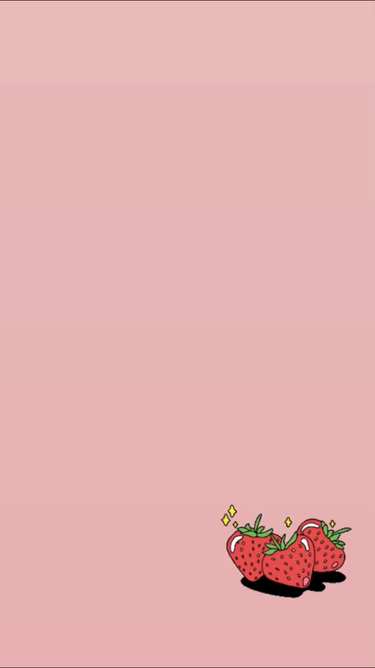 750x1340 Pink, Red, Strawberry, Illustration. Pink aesthetic, Aesthetic iphone wallpaper, Art wallpaper iphone, Phone