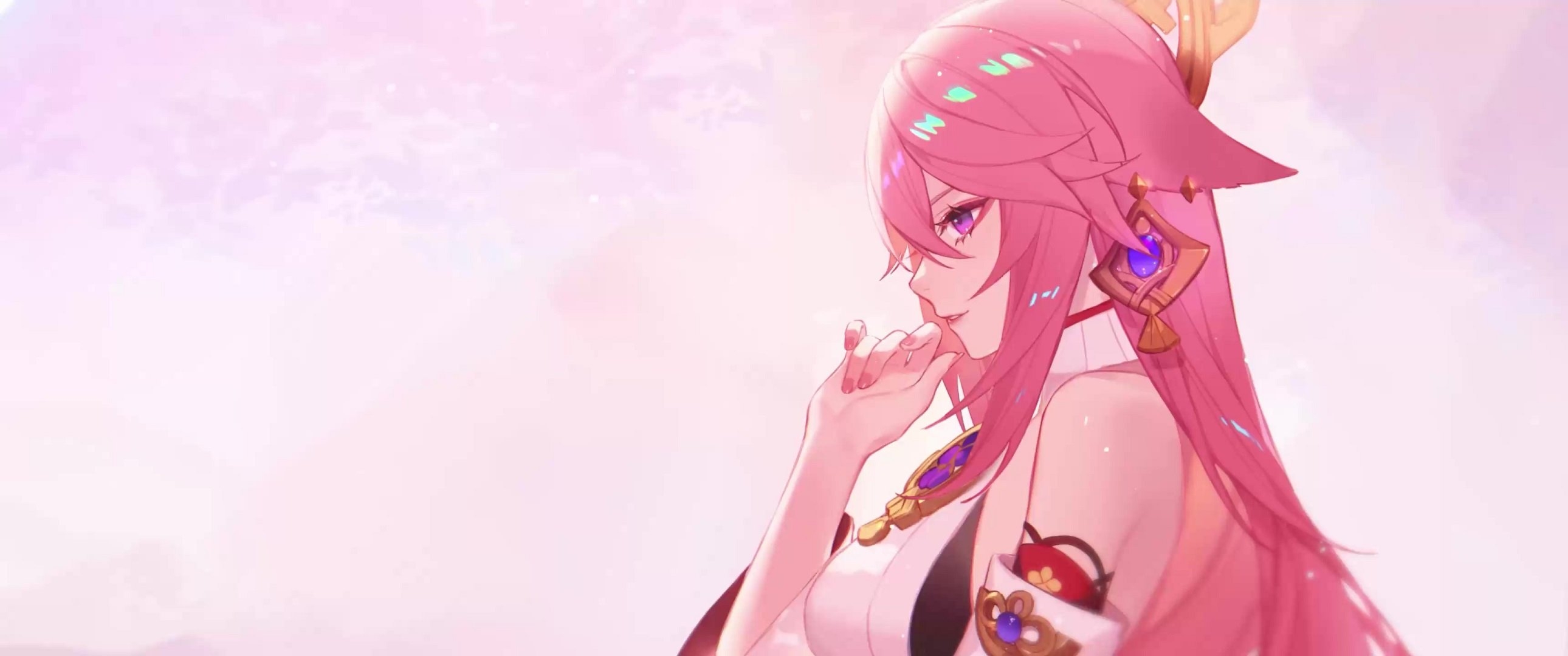 2580x1080 Yae Miko Genshin Impact Live Wallpaper, Dual Screen