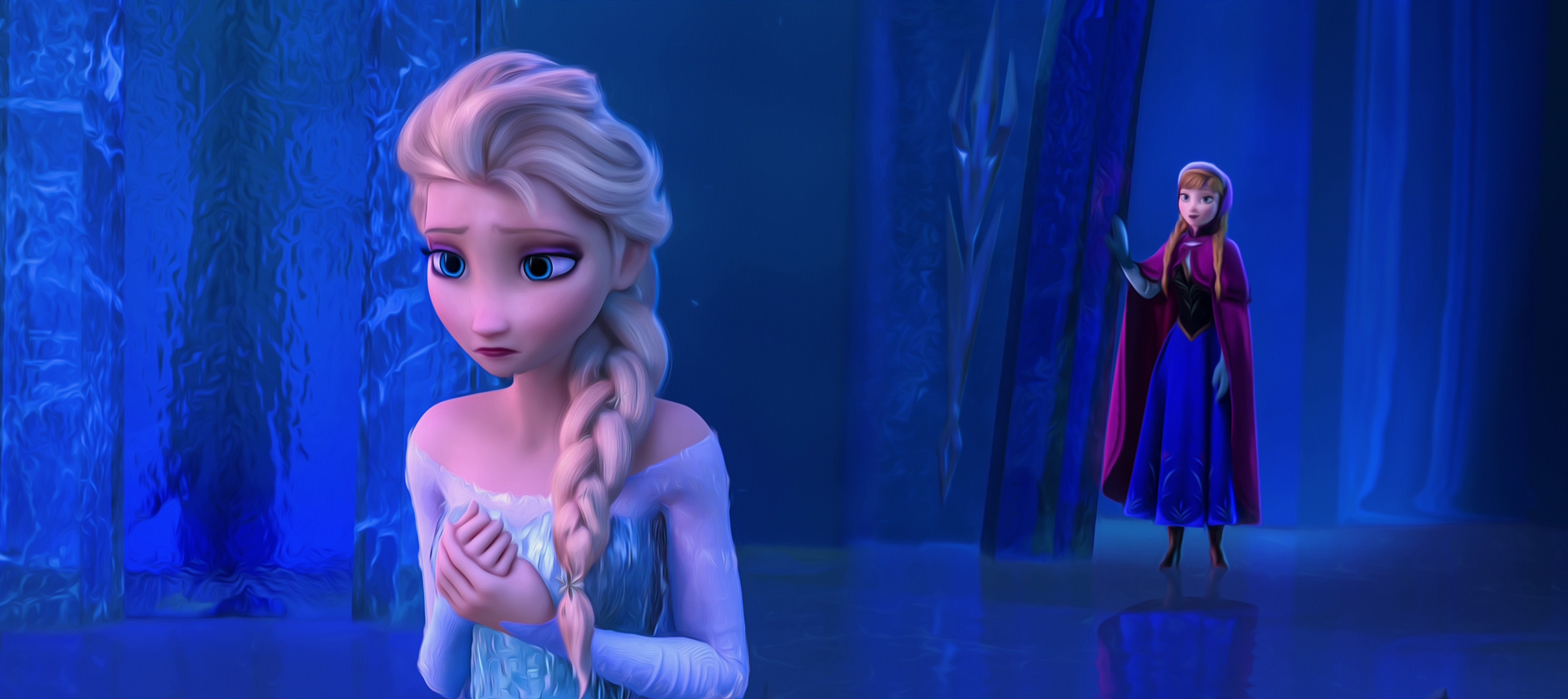 5880x2630 Frozen 5K Wallpaper, Dual Screen