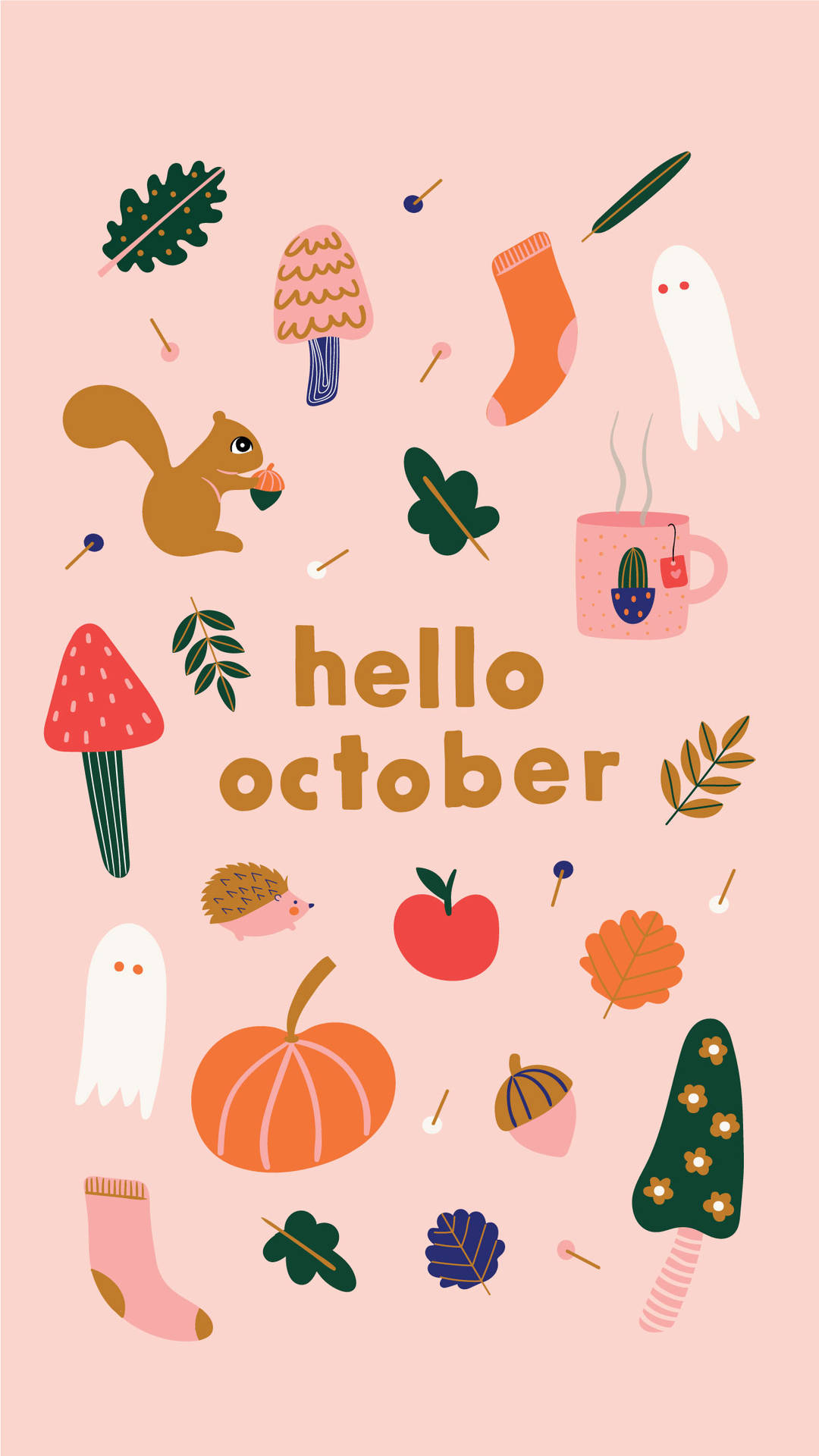 1080x1920 Download Aesthetic Hello October, Phone