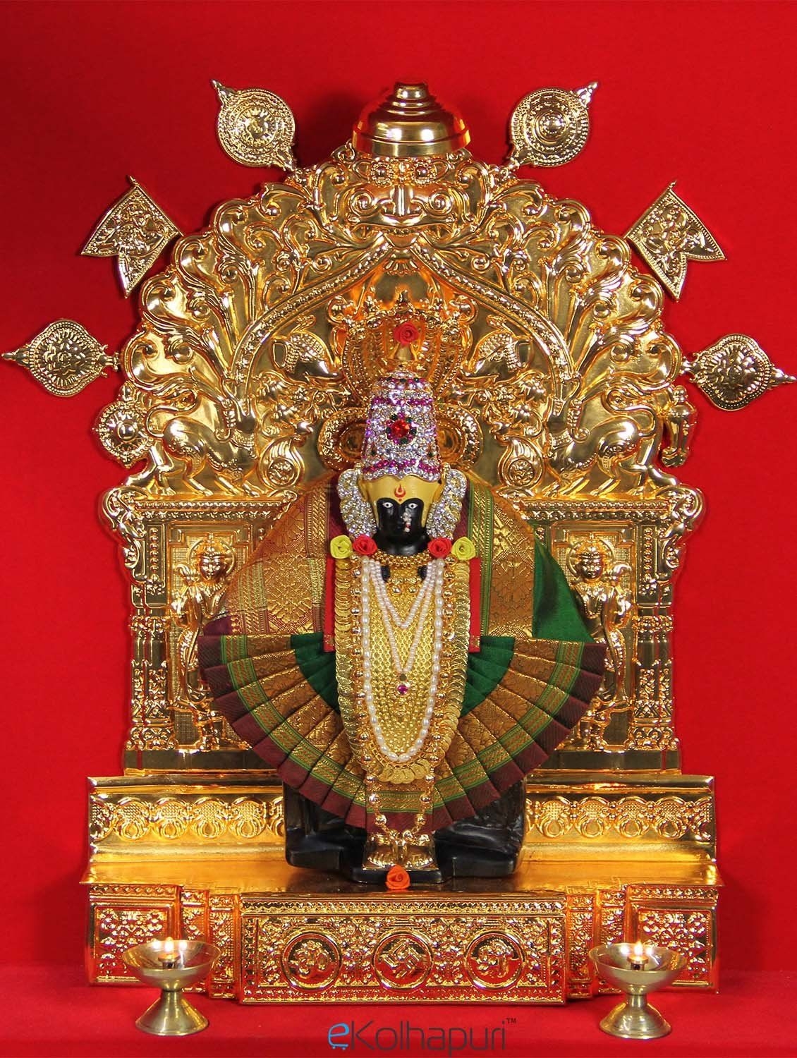 1130x1500 Buy eKolhapuri Handcrafted God Shri Karvir Niwasini Mahalaxmi Idol Kolhapur Wooden Wall Hanging Decor with Light System and Box Frame Online at Low Prices in India, Phone