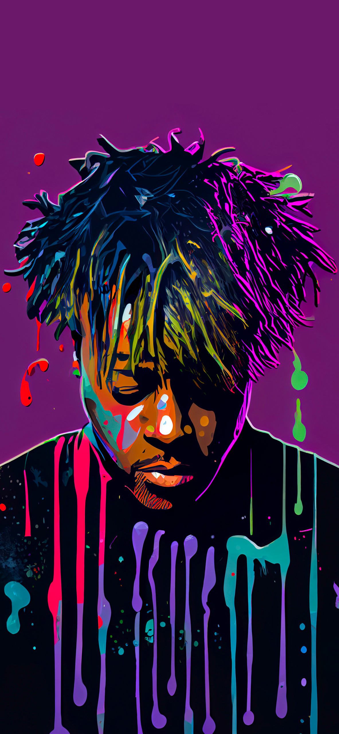 1190x2560 Juice WRLD Art Purple Wallpaper WRLD Wallpaper iPhone, Phone