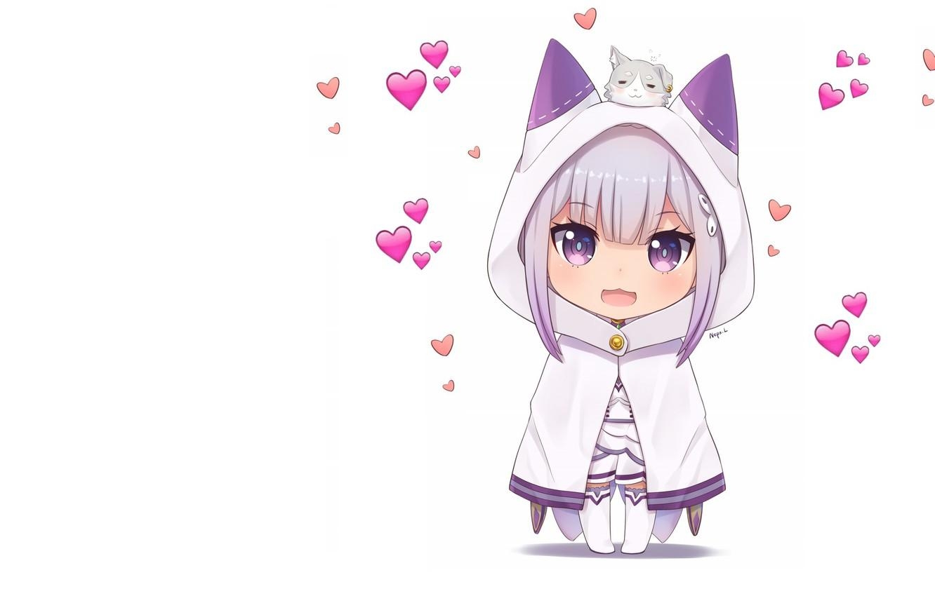 1340x850 Wallpaper art, Chibi, anime, chibi, kara hajime chip, emilia, Desktop