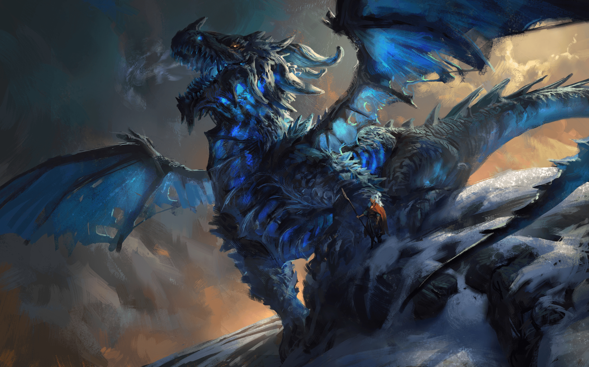 2000x1250 Ice Dragon Background HD, Desktop