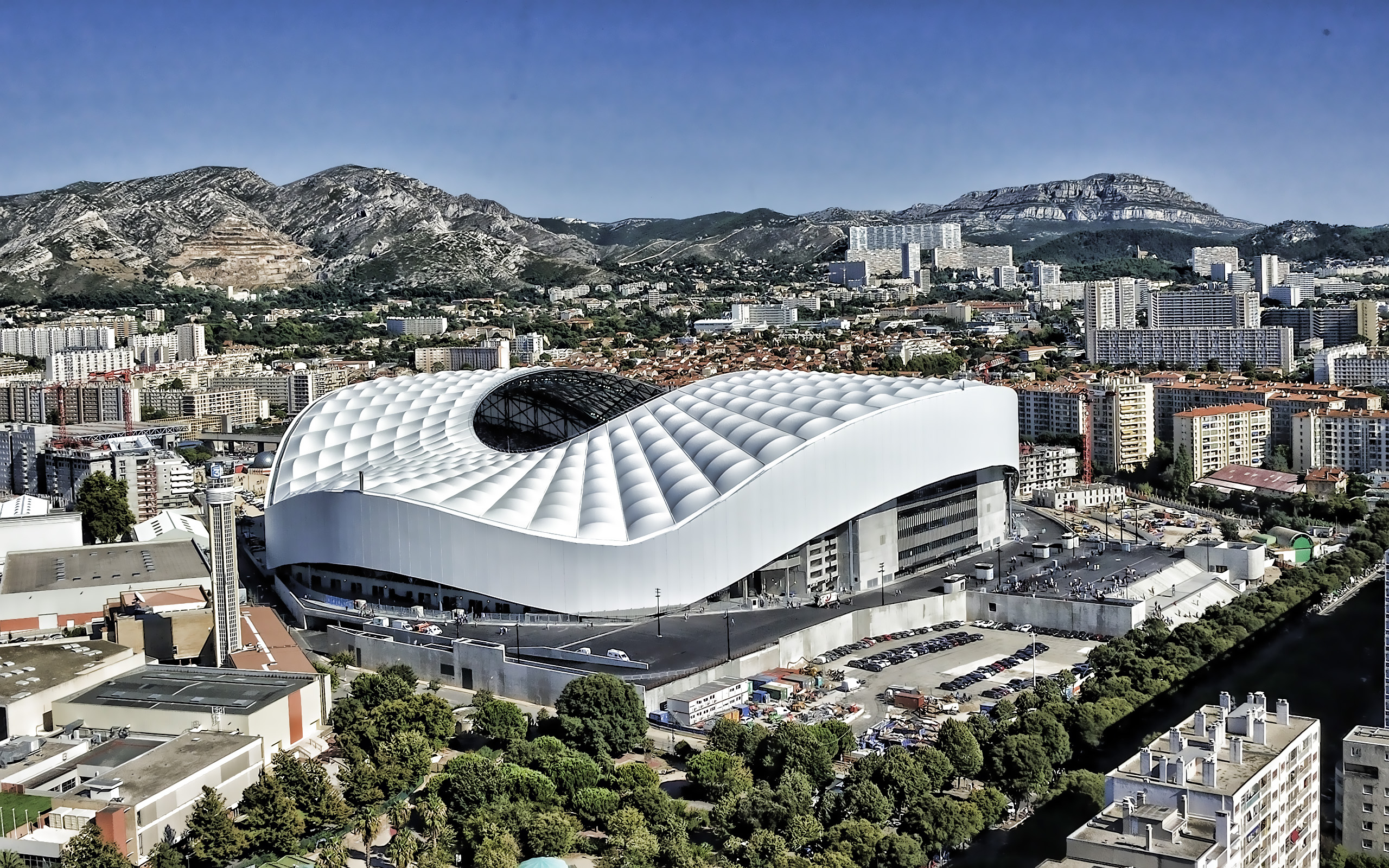 2560x1600 Download wallpaper Stade Velodrome, French football stadium, Marseille, France, cityscape, Ligue 1 stadiums, Olympique de Marseille stadium, French sports arenas, Europe, Orange Velodrome for desktop with resolution. High Quality HD picture, Desktop