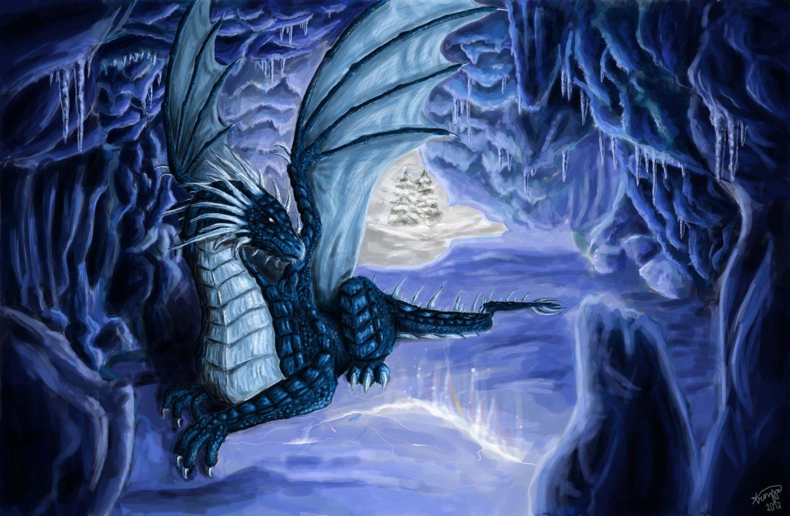 1600x1050 Fantasy Ice Dragons, Desktop